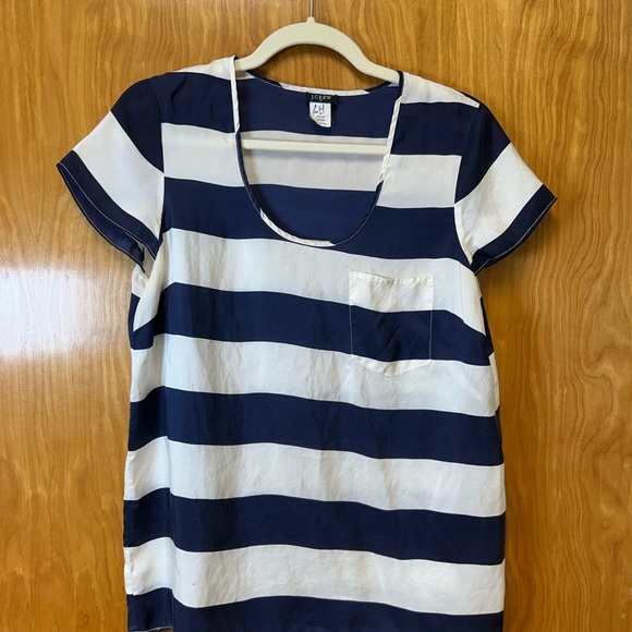 J. Crew Tops - J. Crew Navy and White Striped Top